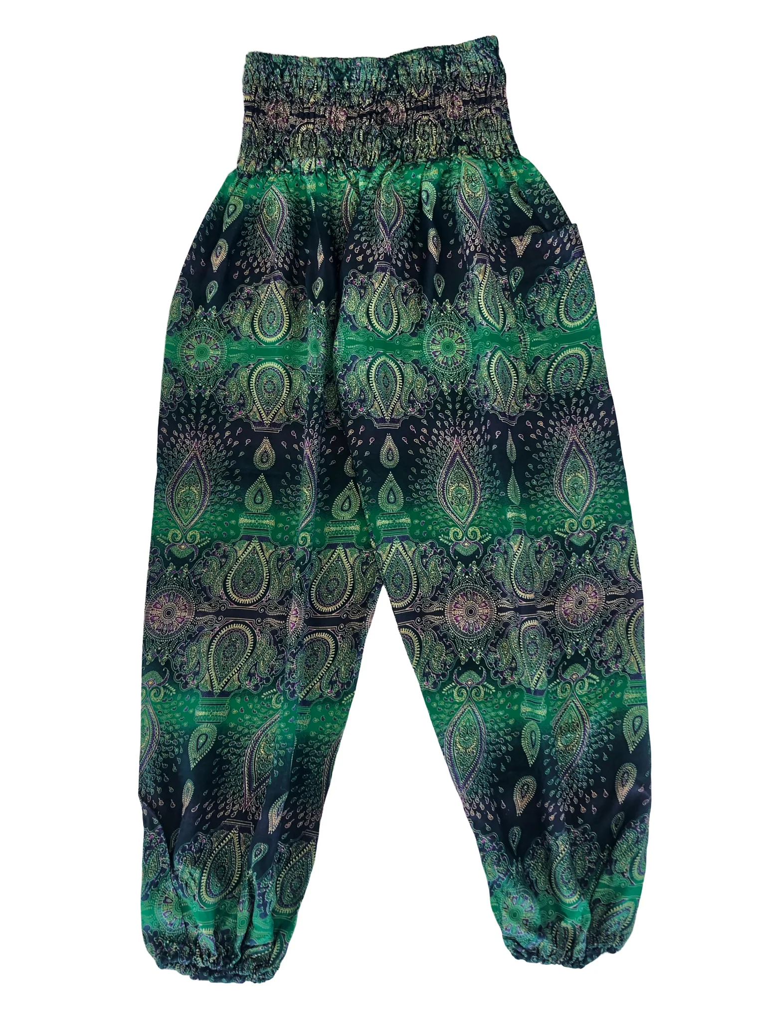 Harem Pants Boho Peacock Green Stripe