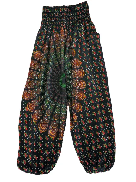 Harem Pants   Boho Orange Mandala