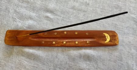 Brass embossed Wooden Incense Holder