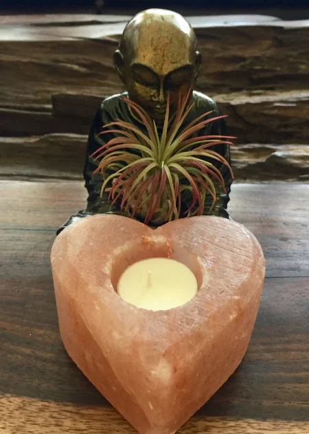 Himalayan Salt Tealight Holder Heart Shape
