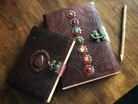 Leather Journal with Gemstone