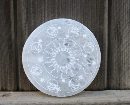 Selenite Charging Plate Moon Phases